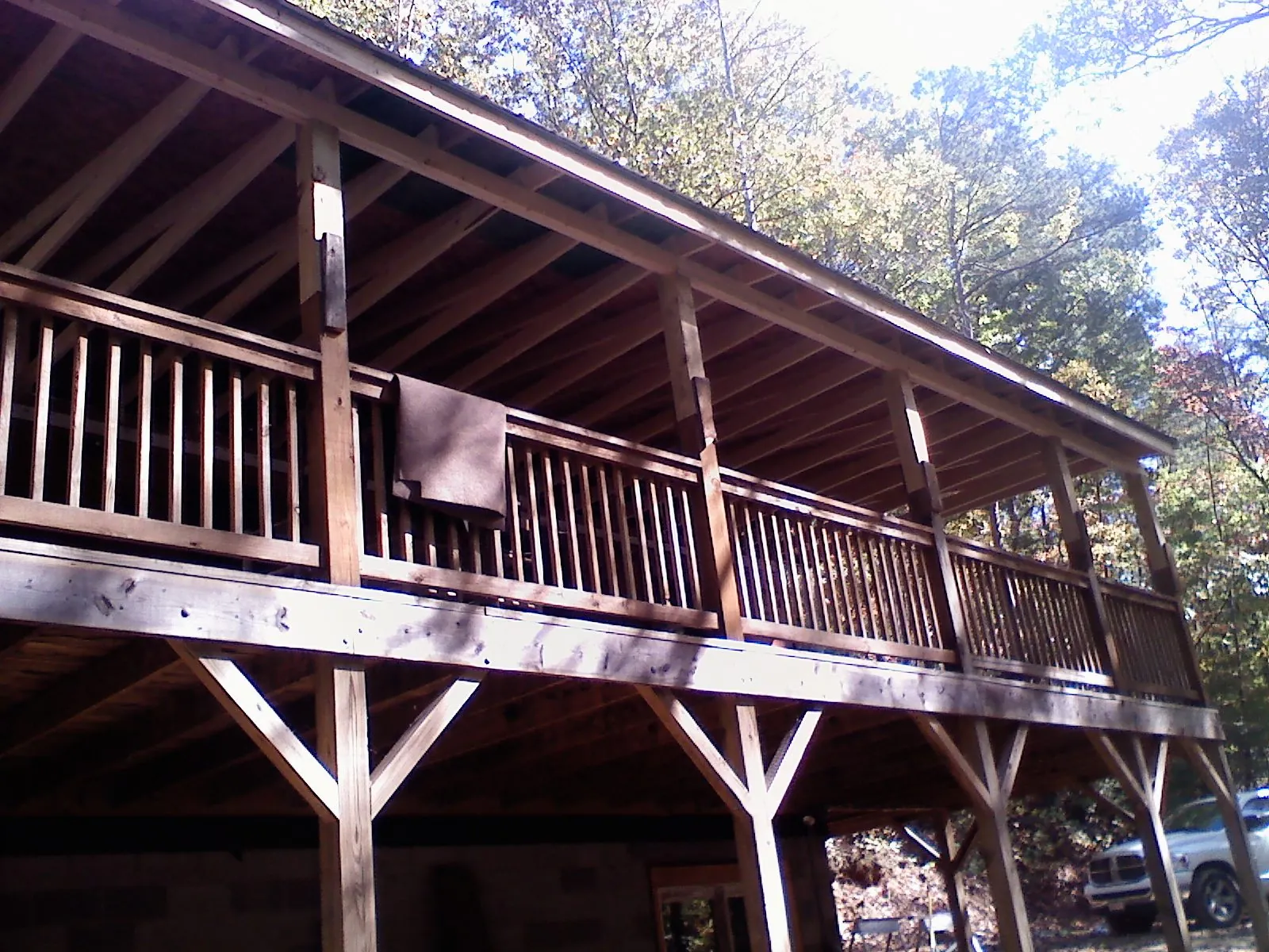 Timber framing under a new elevated porch and deck — Roof Leak Repair in Glen Saint Mary by Roofing Brothers